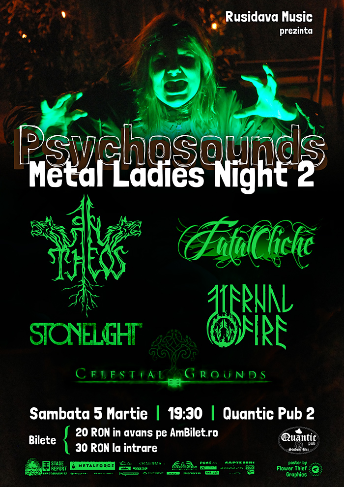 Sambata (05.03.3016) incepe cea de-a doua editie a „Psychosounds Metal Ladies Night”